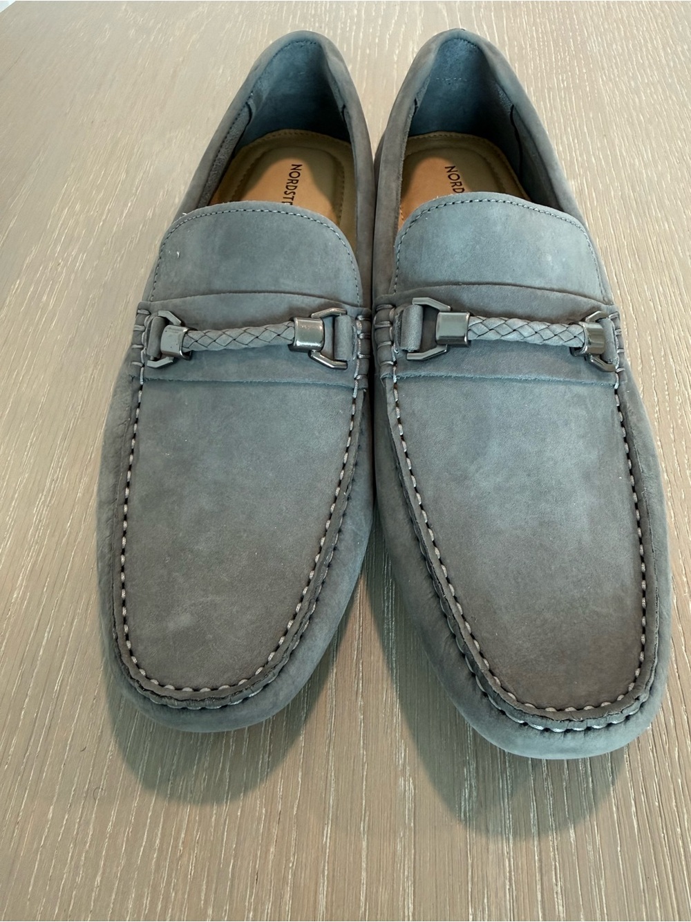 [NEW] Nordstrom Gray Suede Moc Toe Slip-On Loafers